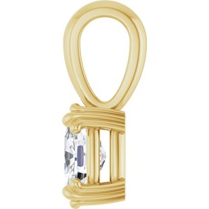 18K Yellow Gold 7x5 mm Elongated Cushion Pendant Mounting – image 5