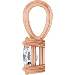 18K Rose Gold 7x5 mm Elongated Cushion Pendant Mounting – image 5