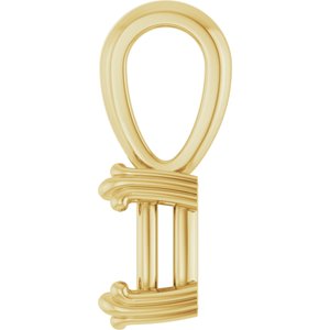 18K Yellow Gold 7x5 mm Elongated Cushion Pendant Mounting – image 6