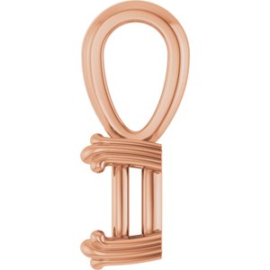 18K Rose Gold 7x5 mm Elongated Cushion Pendant Mounting – image 6