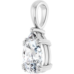 14K White Gold 12x7.5 mm Pear Pendant Mounting – image 3