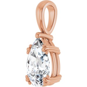 14K Rose Gold 12x7.5 mm Pear Pendant Mounting – image 3