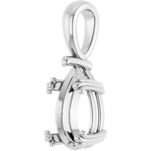 Platinum 12x7.5 mm Pear Pendant Mounting – image 4