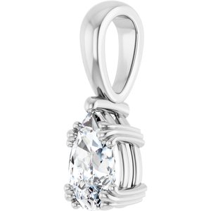18K White Gold 8x5 mm Pear Pendant Mounting – image 3
