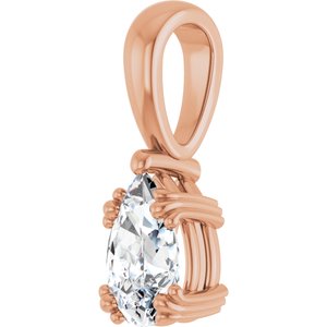 18K Rose Gold 8x5 mm Pear Pendant Mounting – image 3