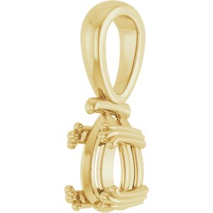 18K Yellow Gold 8x5 mm Pear Pendant Mounting – image 4