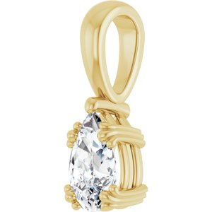 14K Yellow Gold 8x5 mm Pear Pendant Mounting – image 3