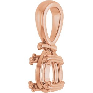 14K Rose Gold 8x5 mm Pear Pendant Mounting – image 4