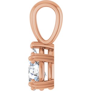 18K Rose Gold 8x5 mm Pear Pendant Mounting – image 5
