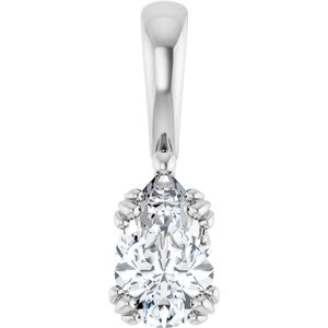 Continuum Sterling Silver 8x5 mm Pear Pendant Mounting