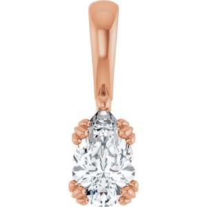 10K Rose Gold 8x5 mm Pear Pendant Mounting