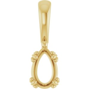 10K Yellow Gold 8x5 mm Pear Pendant Mounting – image 2
