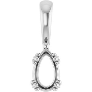 Platinum 8x5 mm Pear Pendant Mounting – image 2