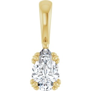 18K Yellow Gold 8x5 mm Pear Pendant Mounting