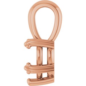 14K Rose Gold 7x7 mm Heart Pendant Mounting – image 6