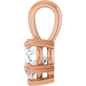 18K Rose Gold 7x7 mm Heart Pendant Mounting – image 5