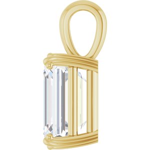 18K Yellow Gold 12x10 mm Emerald Pendant Mounting – image 5