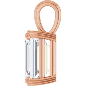 10K Rose Gold 12x10 mm Emerald Pendant Mounting – image 5