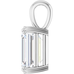 14K X1 White Gold 12x10 mm Emerald Pendant Mounting – image 5
