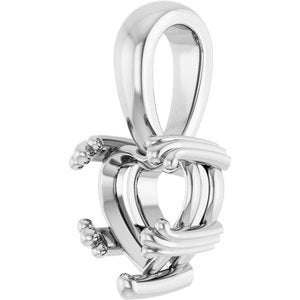 14K White Gold 7x7 mm Heart Pendant Mounting – image 4