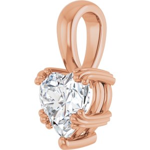 10K Rose Gold 7x7 mm Heart Pendant Mounting – image 3