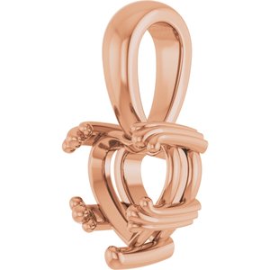 10K Rose Gold 7x7 mm Heart Pendant Mounting – image 4