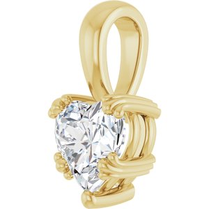 18K Yellow Gold 7x7 mm Heart Pendant Mounting – image 3
