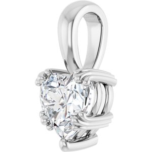 14K White Gold 7x7 mm Heart Pendant Mounting – image 3