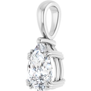 10K White Gold 10x7 mm Pear Pendant Mounting – image 3