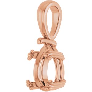 18K Rose Gold 10x7 mm Pear Pendant Mounting – image 4