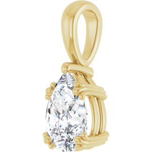 18K Yellow Gold 10x7 mm Pear Pendant Mounting – image 3
