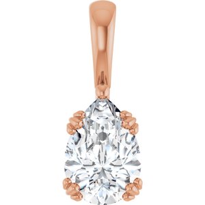 10K Rose Gold 10x7 mm Pear Pendant Mounting
