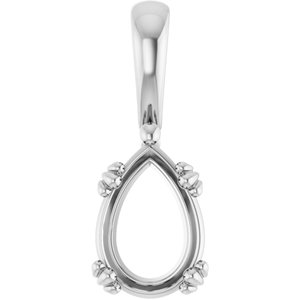 Platinum 10x7 mm Pear Pendant Mounting – image 2