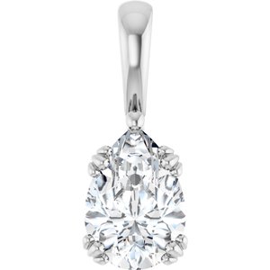 10K White Gold 10x7 mm Pear Pendant Mounting