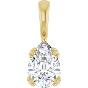 10K Yellow Gold 10x7 mm Pear Pendant Mounting