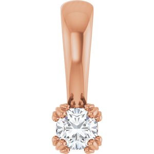 10K Rose Gold 3x3 mm Cushion Pendant Mounting