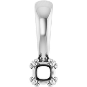Sterling Silver 3x3 mm Cushion Pendant Mounting – image 2