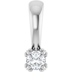 18K White Gold 3x3 mm Cushion Pendant Mounting