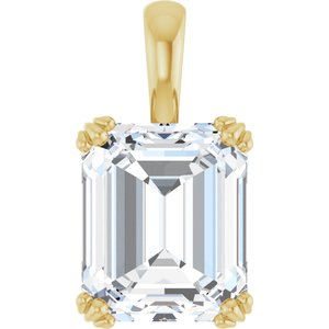 10K Yellow Gold 12x10 mm Emerald Pendant Mounting
