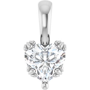 10K White Gold 7x7 mm Heart Pendant Mounting