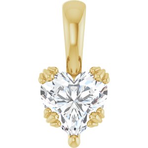 18K Yellow Gold 7x7 mm Heart Pendant Mounting