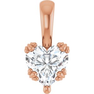 18K Rose Gold 7x7 mm Heart Pendant Mounting