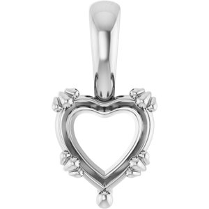 Platinum 8x8 mm Heart Pendant Mounting – image 2
