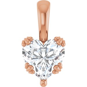 10K Rose Gold 8x8 mm Heart Pendant Mounting