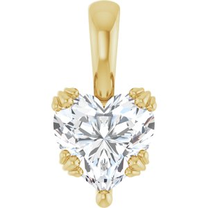 10K Yellow Gold 8x8 mm Heart Pendant Mounting