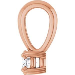 10K Rose Gold 3x3 mm Cushion Pendant Mounting – image 5