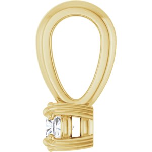 14K Yellow Gold 3x3 mm Cushion Pendant Mounting – image 5