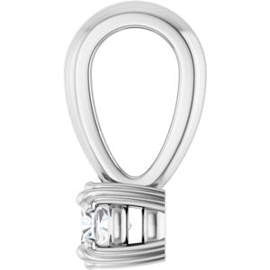 10K White Gold 3x3 mm Cushion Pendant Mounting – image 5