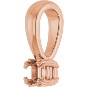 10K Rose Gold 3x3 mm Cushion Pendant Mounting – image 4