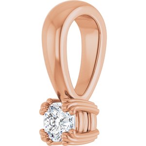 18K Rose Gold 3x3 mm Cushion Pendant Mounting – image 3